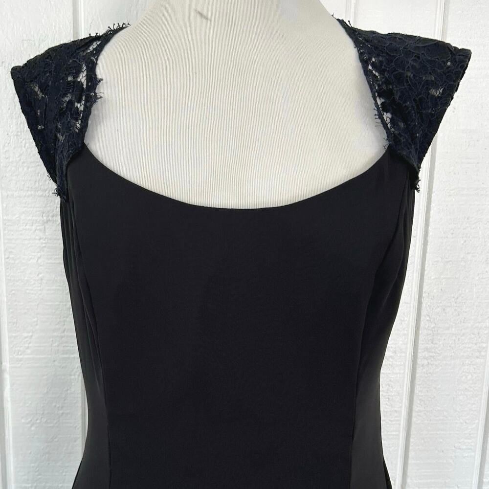 Alvina Valenta Maids Black Lace Open Back Formal Gown Maxi Dress Size 12 - Picture 5 of 9